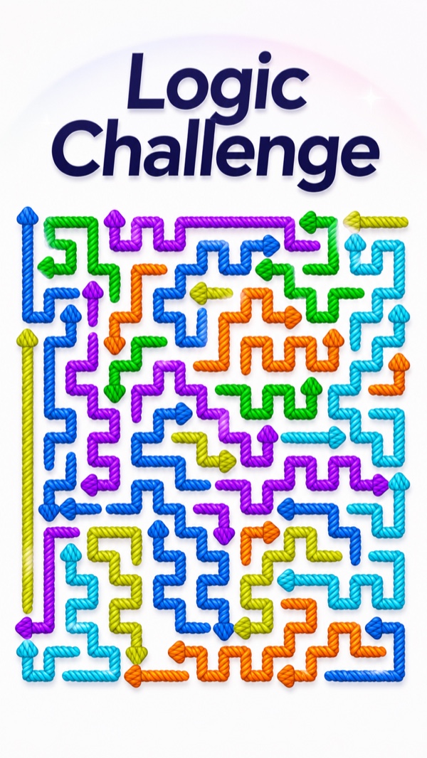 Logic Challenge colorful rope arrow board